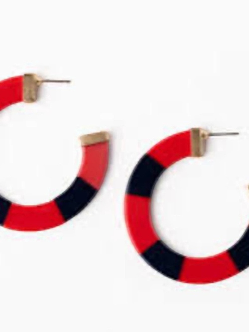 Michelle McDowell Melody Garnet and Black Acrylic Hoop Earrings
